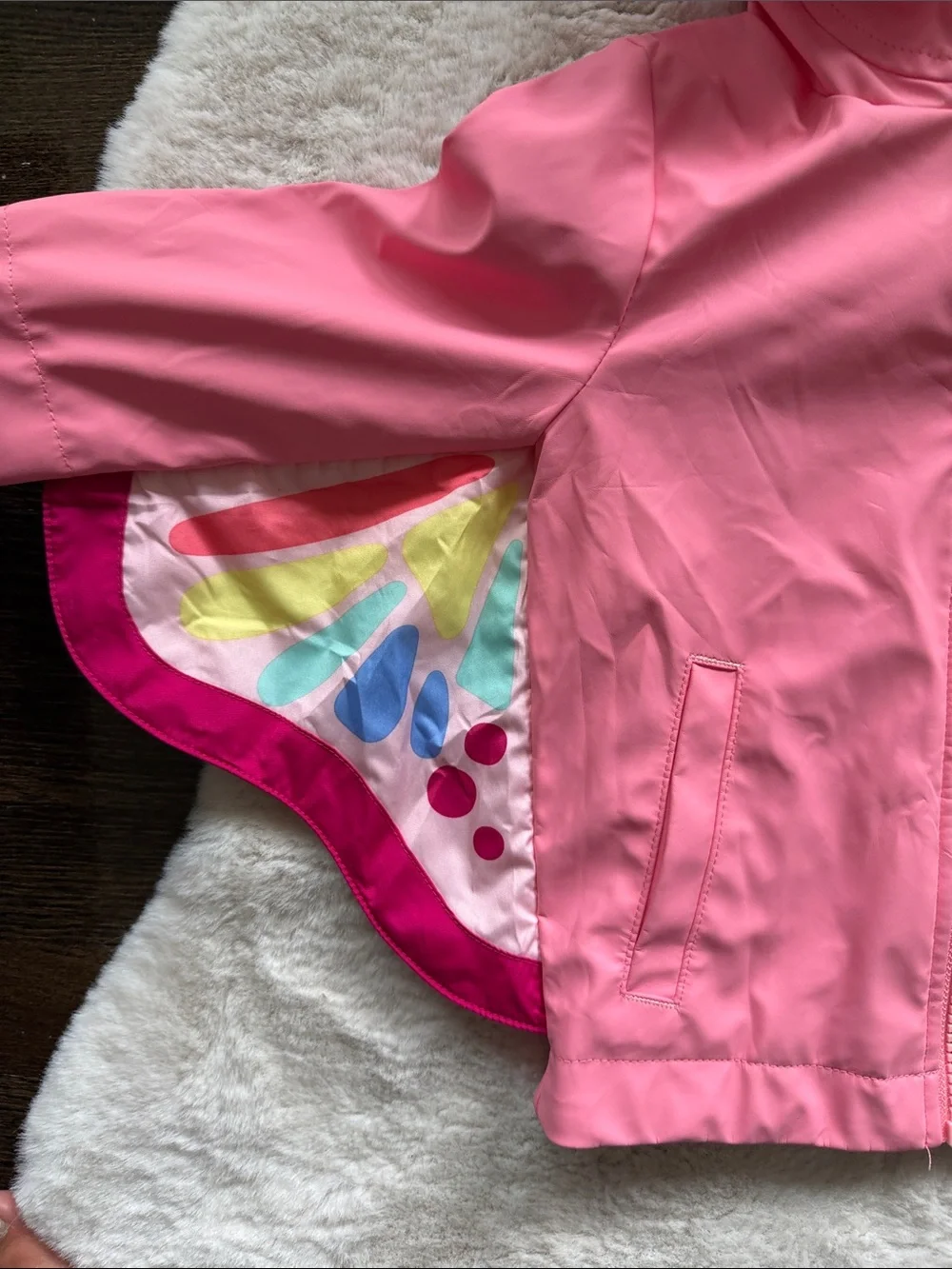 Cat & Jack Pink Butterfly Rain Jacket - Size 12M